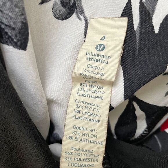 LULULEMON Womens Black Floral Crossback Tank Top Brisk Bloom Built-In Bra Yoga 4 - Picture 10 of 10